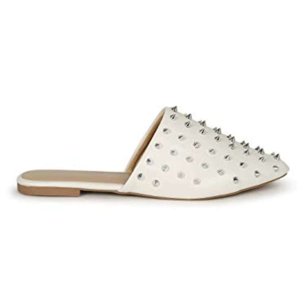 White Studded Mules - Picture 8 of 8